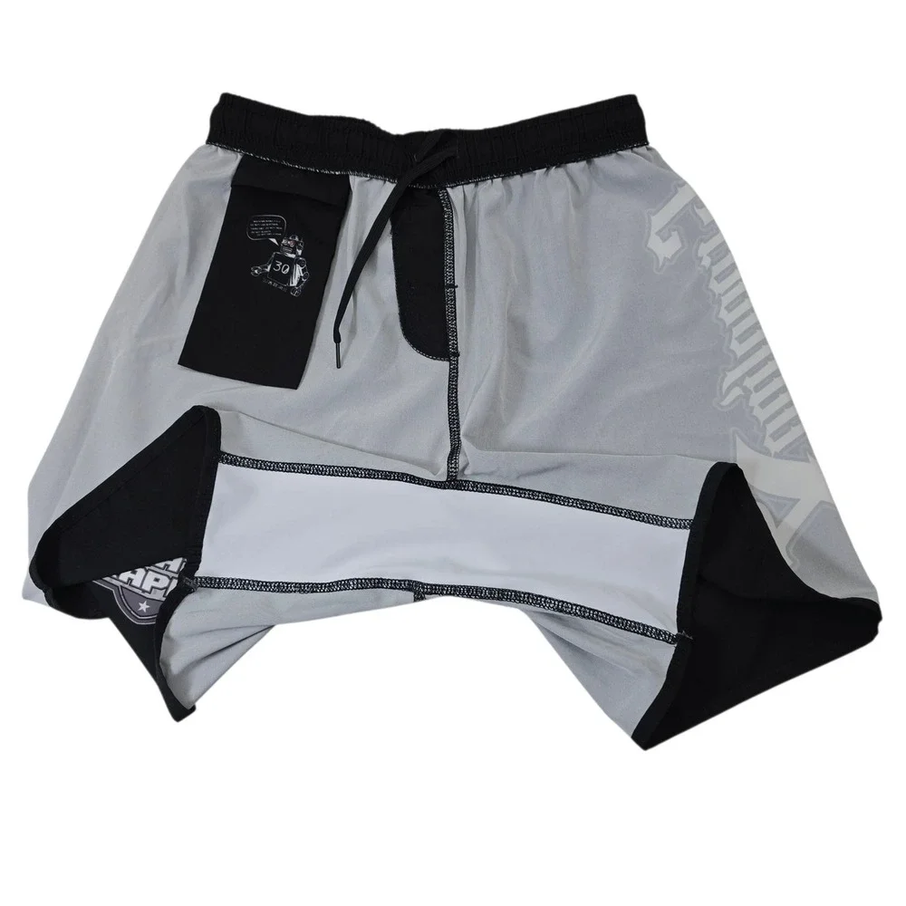 Operation Grapple Fight Shorts Mens Black Robot Logo Jiu Jitsu MMA Training‎